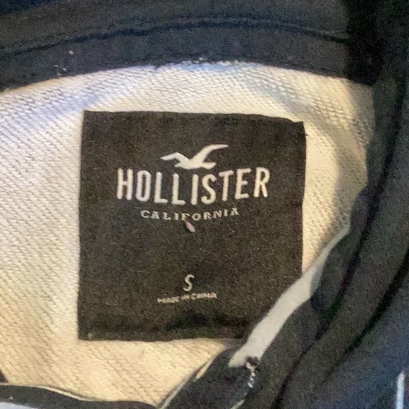 Hollister California Navy Striped Men’s Hoodie T31* - Picture 3 of 5